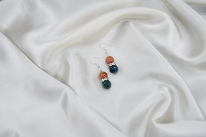Goldstone and Agate Earrings