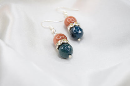 Goldstone and Agate Earrings