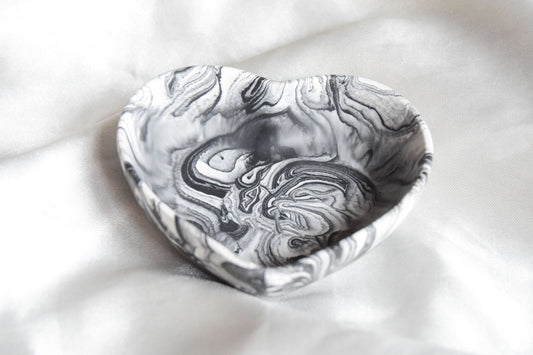 Smoke Jesmonite Ring Dish - Heart