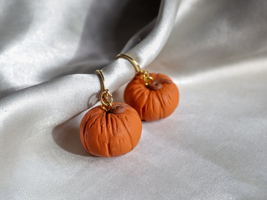 Polymer Clay Pumpkin Earrings