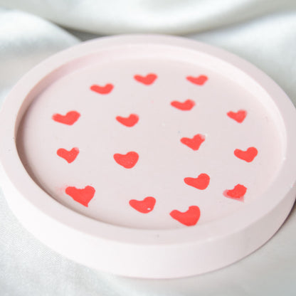 Valentine Jesmonite Coaster - Small Circle