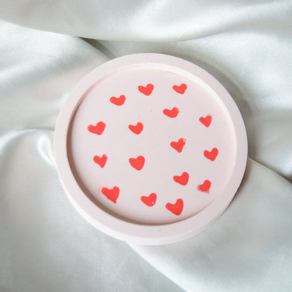 Valentine Jesmonite Coaster - Small Circle