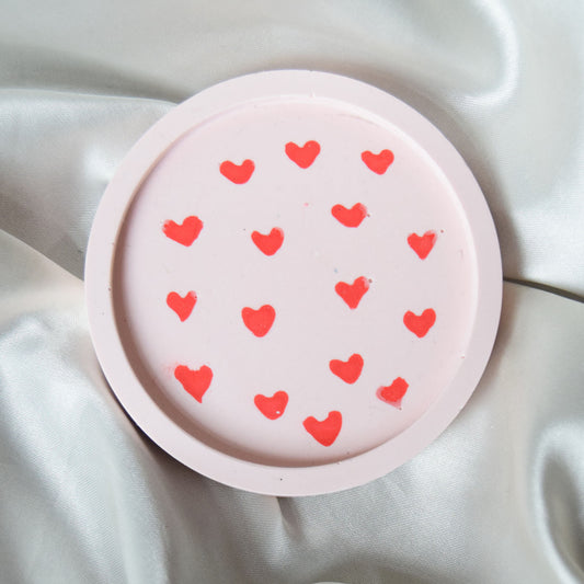 Valentine Jesmonite Coaster - Small Circle
