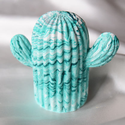 Dawn Jesmonite Cactus - Green Swirls