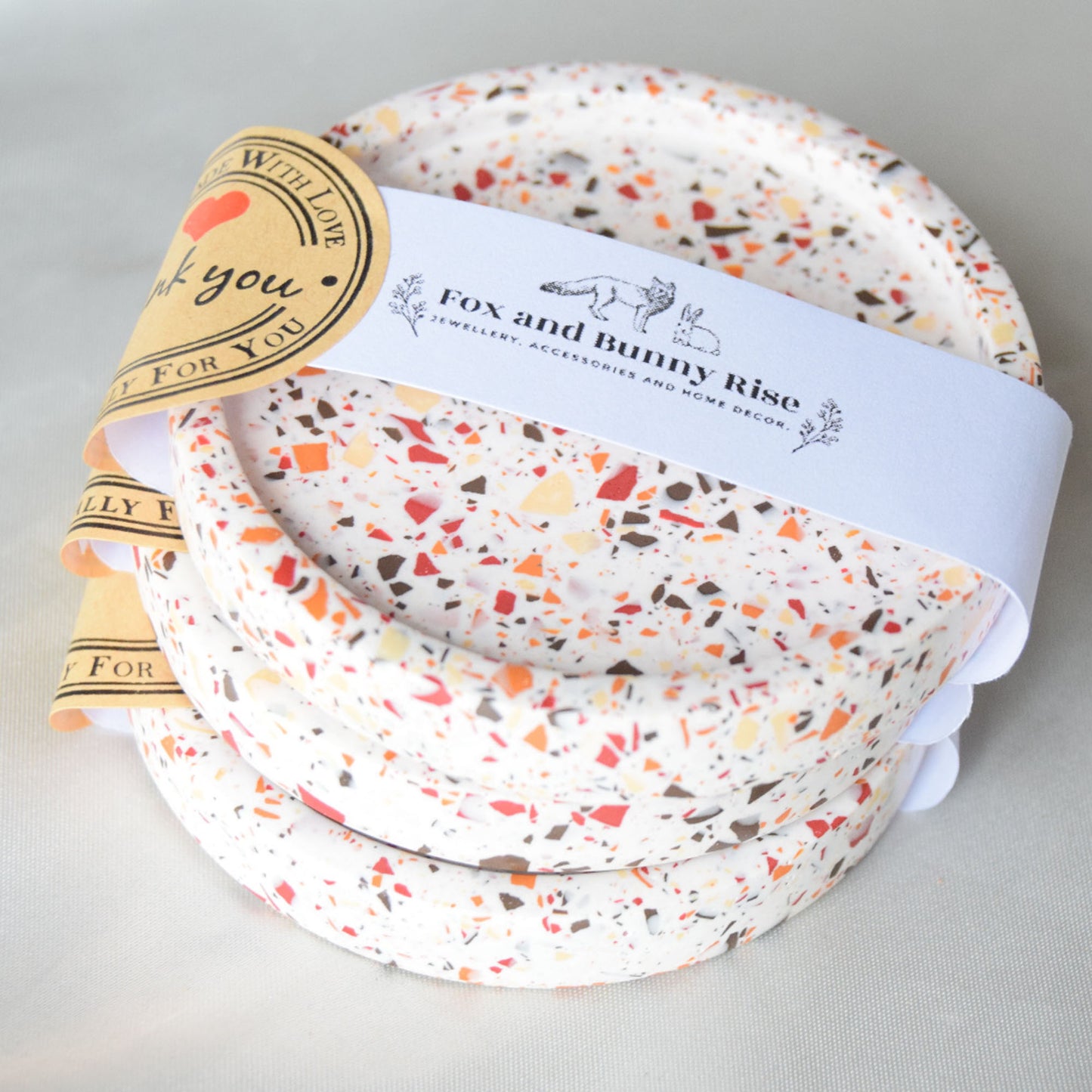 Hazel Jesmonite Trinket Dish with Warm Terrazzo Chips