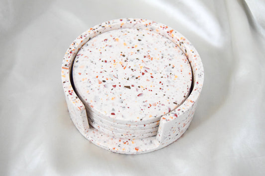 Hazel Jesmonite Coaster with Warm Terrazzo Chips