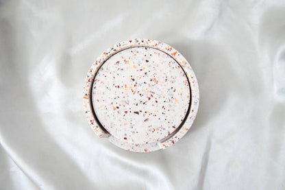 Hazel Jesmonite Coaster with Warm Terrazzo Chips