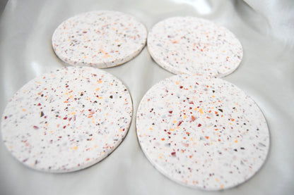 Hazel Jesmonite Coaster with Warm Terrazzo Chips