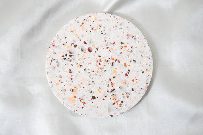 Hazel Jesmonite Coaster with Warm Terrazzo Chips