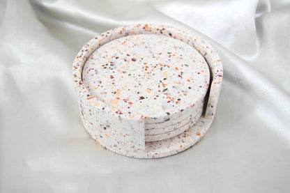 Hazel Jesmonite Coaster with Warm Terrazzo Chips