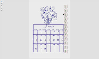 2024 Flower Calendar Bundle/ Digital Printable & Clickable Flower Calendar, A4/A5 Size