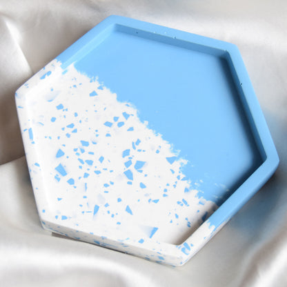 Stormy Jesmonite Coaster - Blue