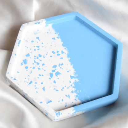 Stormy Jesmonite Coaster - Blue